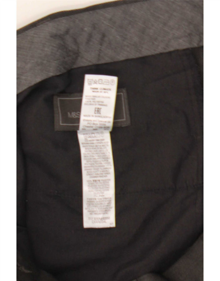 Marks & Spencer Mens Regular Fit Casual Trousers W38 L33 Grey Polyester
