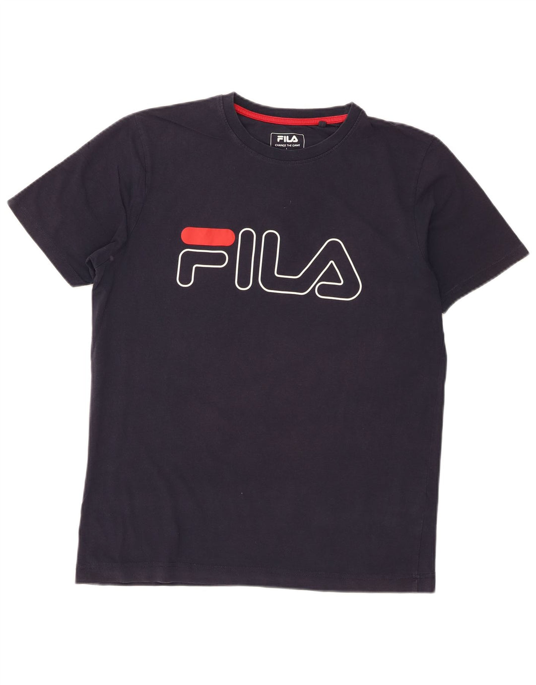 Fila Mens Graphic T-Shirt Top Large Navy Blue Cotton
