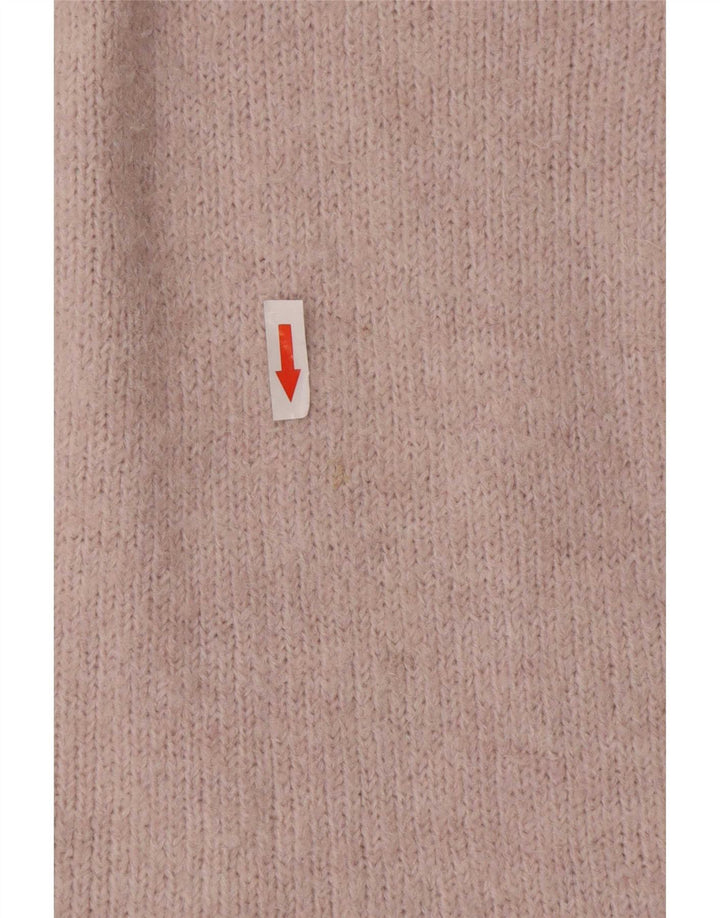 Zara Womens Longline Oversized Cardigan Sweater UK 10 Small Pink Polyester