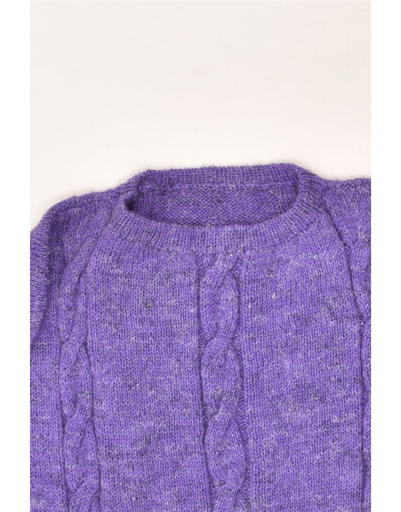 VINTAGE Womens Longline Crew Neck Jumper Sweater UK 14 Medium Purple | Vintage Vintage | Thrift | Second-Hand Vintage | Used Clothing | Messina Hembry 