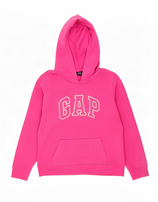 Gap Womens Graphic Hoodie Jumper UK 14 Medium Pink Cotton