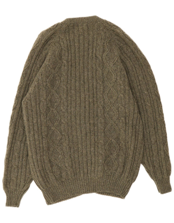 Vintage Mens Cardigan Sweater XL Green New Wool