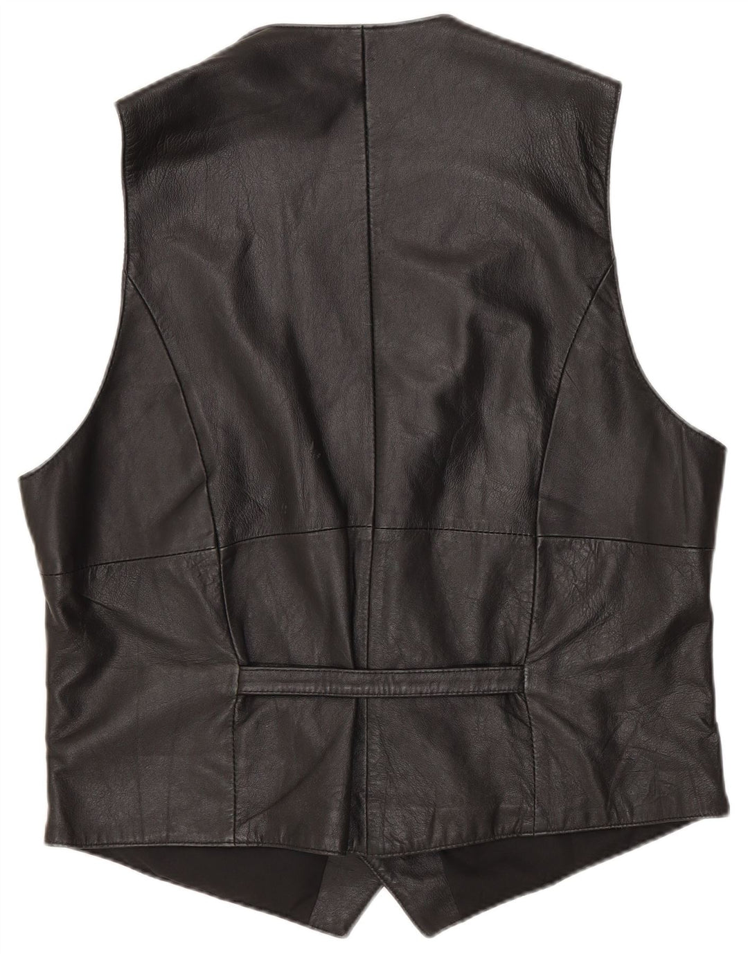 Hide Society Mens Leather Waistcoat EU 48 Medium Black Leather