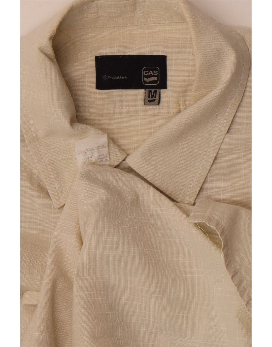 Gas Mens Shirt Medium Beige Cotton