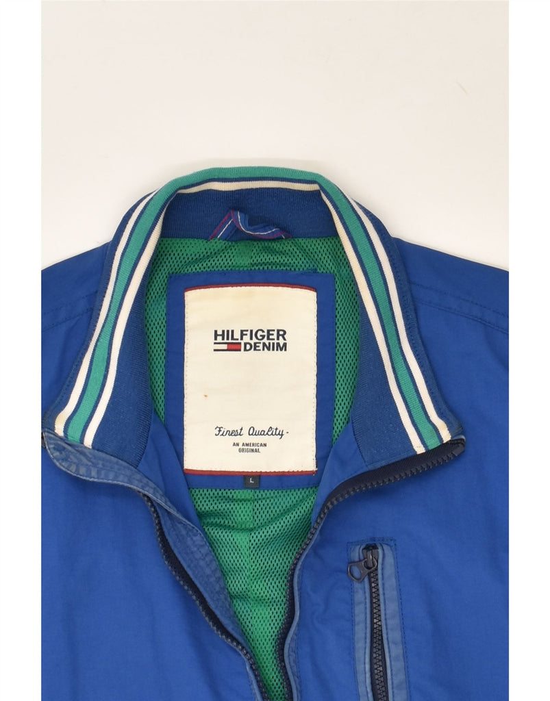 TOMMY HILFIGER Mens Bomber Jacket UK 40 Large Blue Nylon Vintage Tommy Hilfiger and Second-Hand Tommy Hilfiger from Messina Hembry 