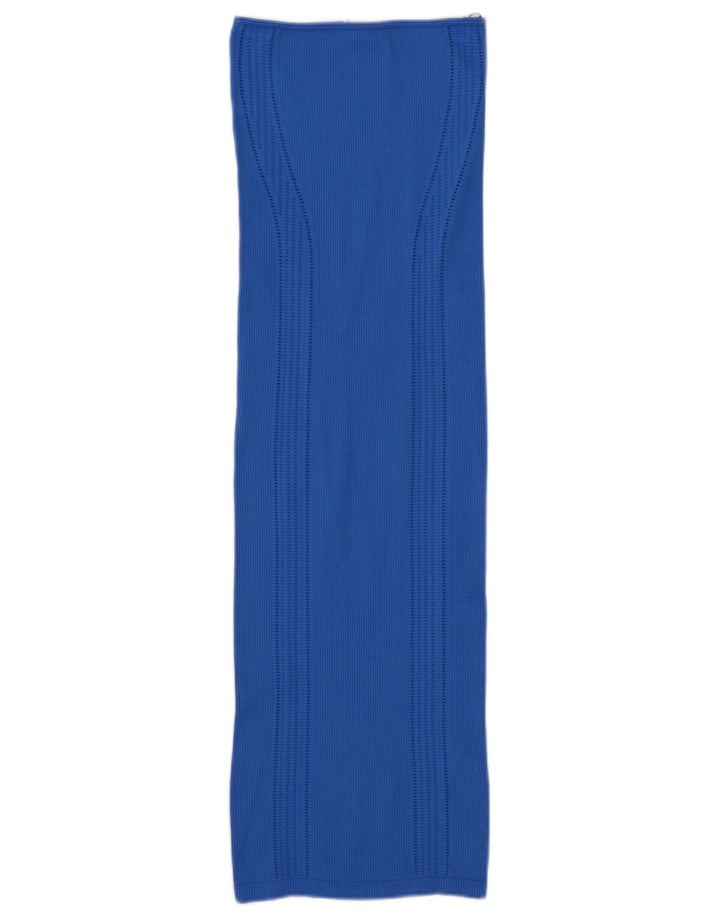 Zara Womens Strapless Dress UK 4 XS Blue Polyamide
