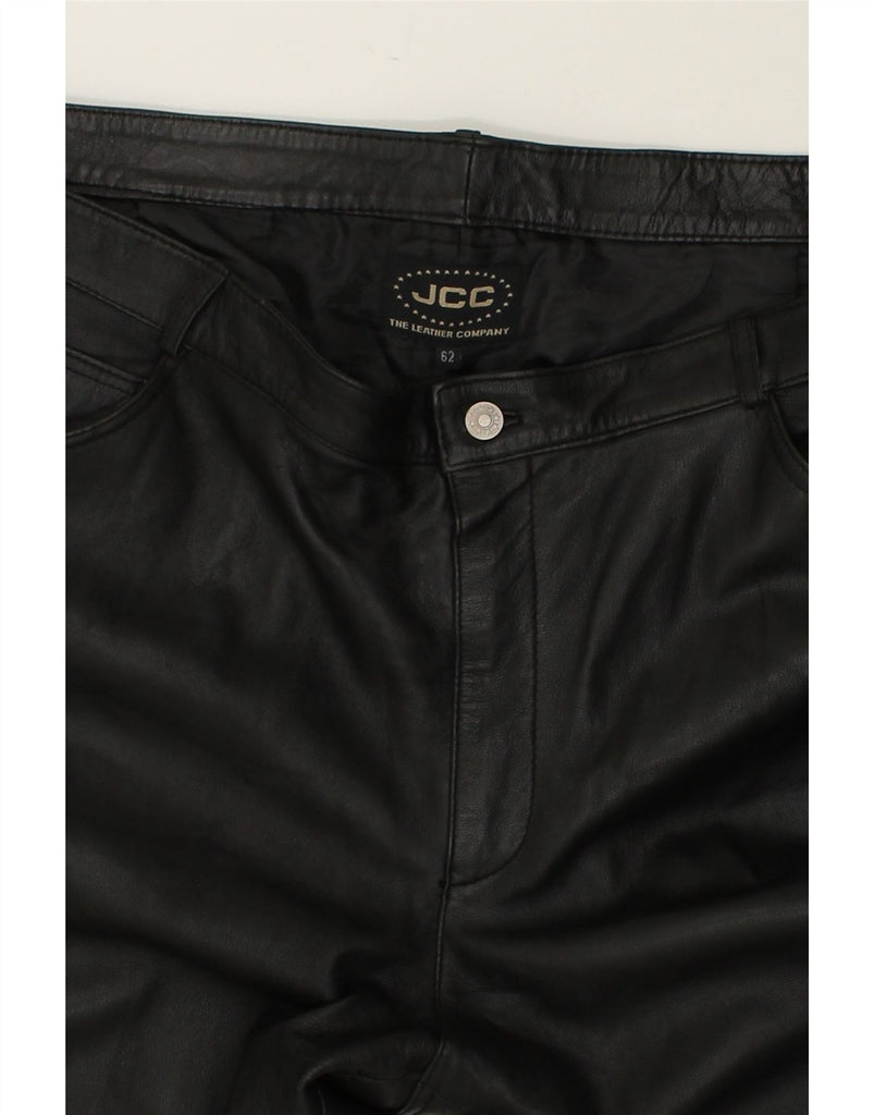 JCC Womens Slim Leather Trousers W43 L30  Black Leather | Vintage JCC | Thrift | Second-Hand JCC | Used Clothing | Messina Hembry 