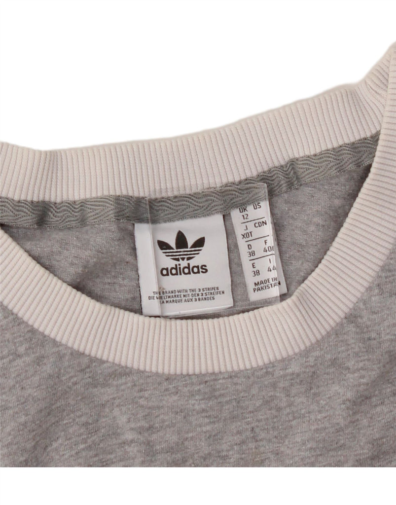 ADIDAS Womens T-Shirt Top UK 12 Medium Grey Cotton Vintage Adidas and Second-Hand Adidas from Messina Hembry 