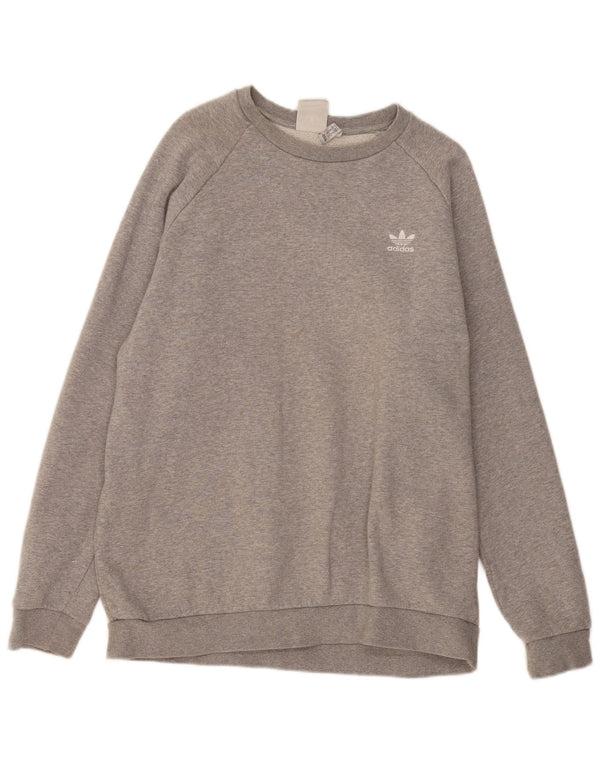 ADIDAS Mens Sweatshirt Jumper Large Grey Flecked Cotton