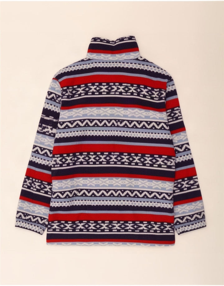 Vintage Mens Fleece Jacket UK 40 Large Multicoloured Geometric Polyester