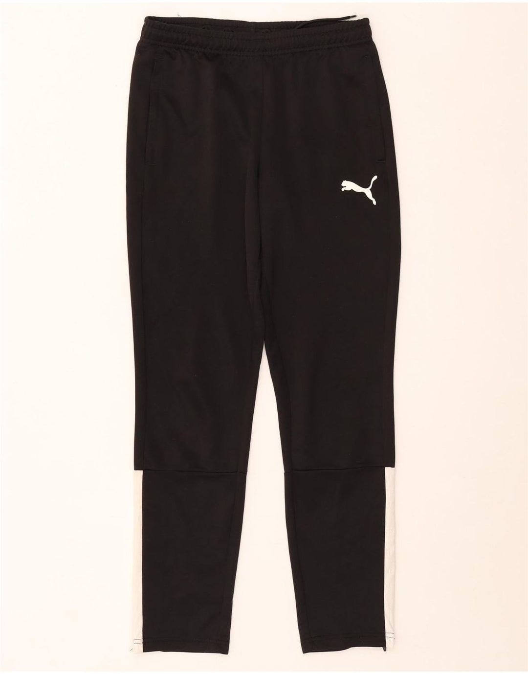 Puma Boys Tracksuit Trousers 13-14 Years Black Colourblock Polyester