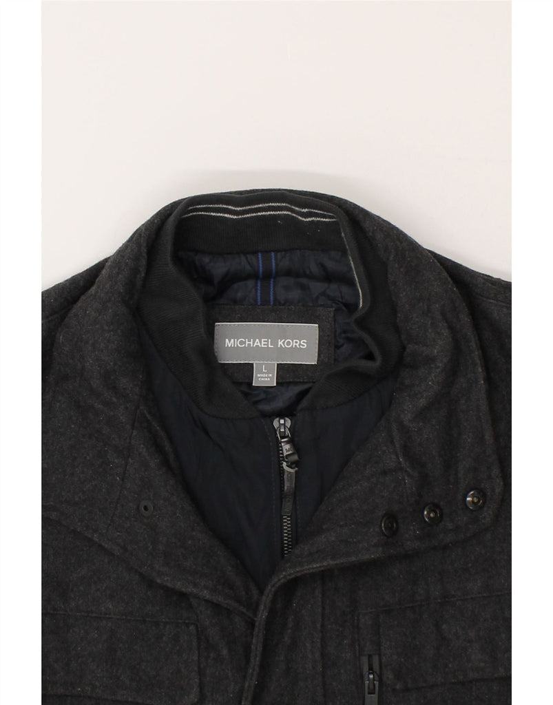 MICHAEL KORS Mens Utility Jacket UK 40 Large Grey Wool Vintage Michael Kors and Second-Hand Michael Kors from Messina Hembry 