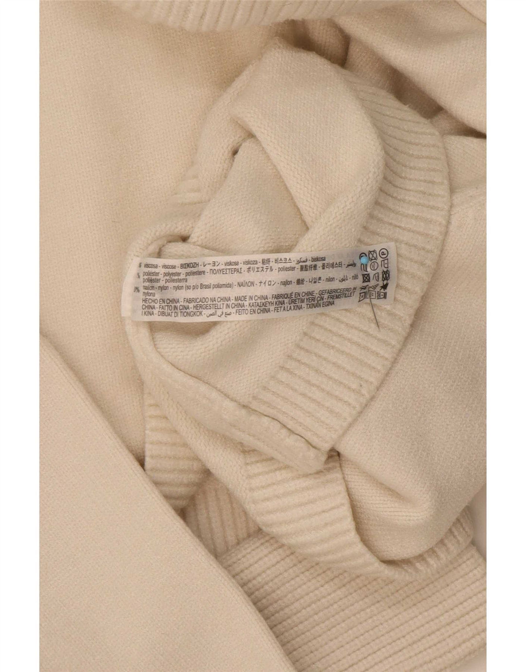 Zara Womens Crop Oversized Roll Neck Jumper Sweater UK 10 Small Off White
