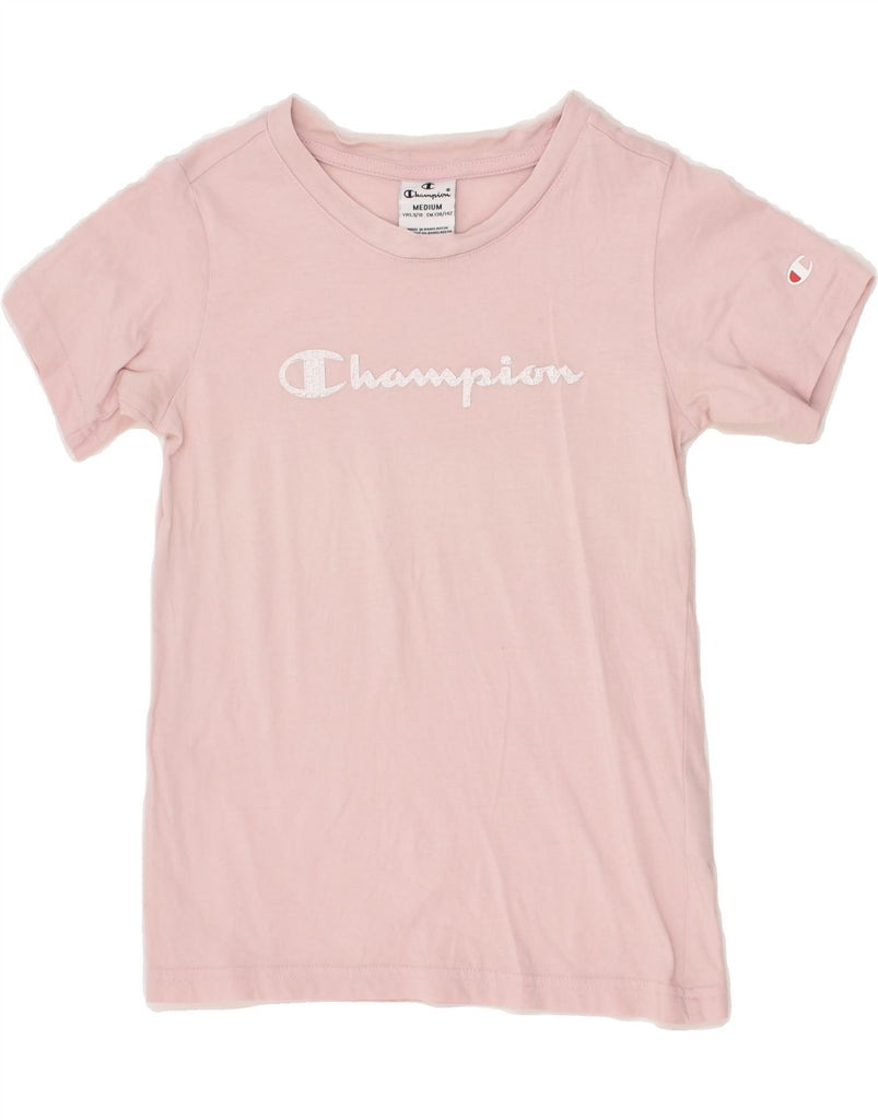 CHAMPION Girls Graphic T-Shirt Top 9-10 Years Medium Pink Cotton | Vintage Champion | Thrift | Second-Hand Champion | Used Clothing | Messina Hembry 