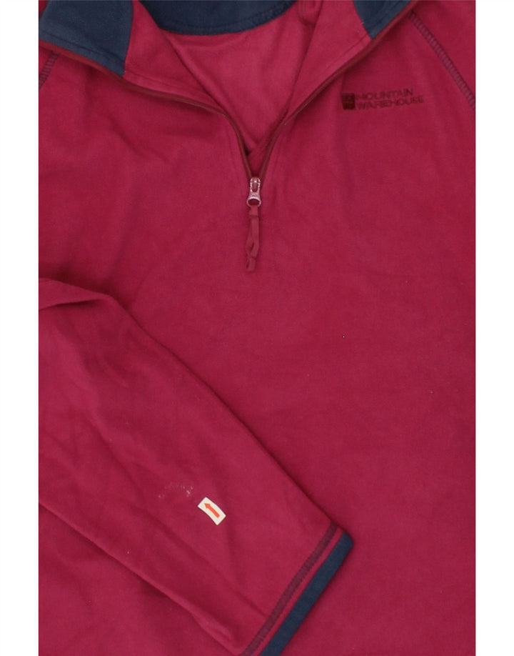 MOUNTAIN WAREHOUSE Mens Zip Neck Fleece Jumper UK 16 Large Pink Polyester Vintage Mountain Warehouse and Second-Hand Mountain Warehouse from Messina Hembry 
