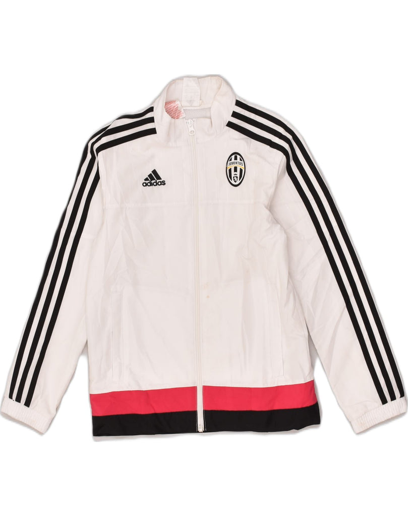 ADIDAS Boys Juventus Tracksuit Top Jacket 9-10 Years White Polyester | Vintage Adidas | Thrift | Second-Hand Adidas | Used Clothing | Messina Hembry 