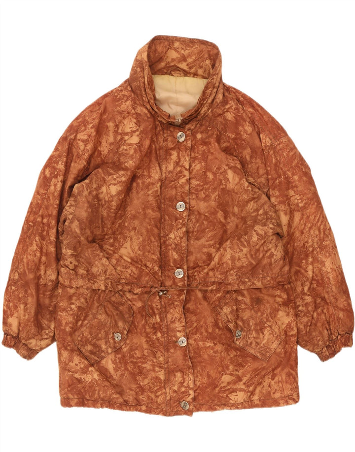 Vintage Womens Oversized Windbreaker Jacket UK 18 XL Brown Camouflage