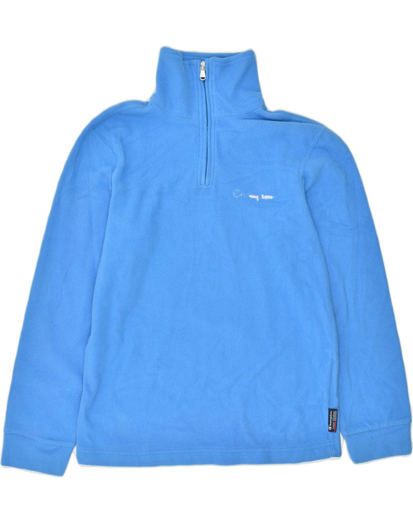 CHAMPION Boys Zip Neck Fleece Jumper 11-12 Years Blue Polyester | Vintage | Thrift | Second-Hand | Used Clothing | Messina Hembry 