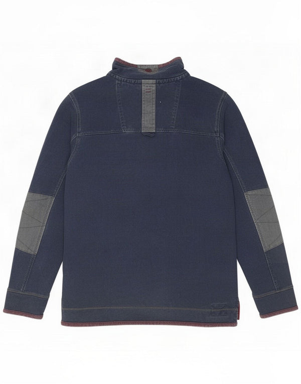 Fat Face Mens The Airlie Zip Neck Sweatshirt Jumper Large Navy Blue Cotton