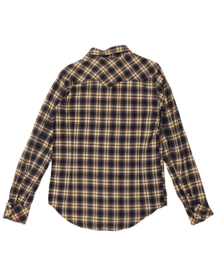 Diesel Boys Shirt 15-16 Years 2XL Navy Blue Check Cotton