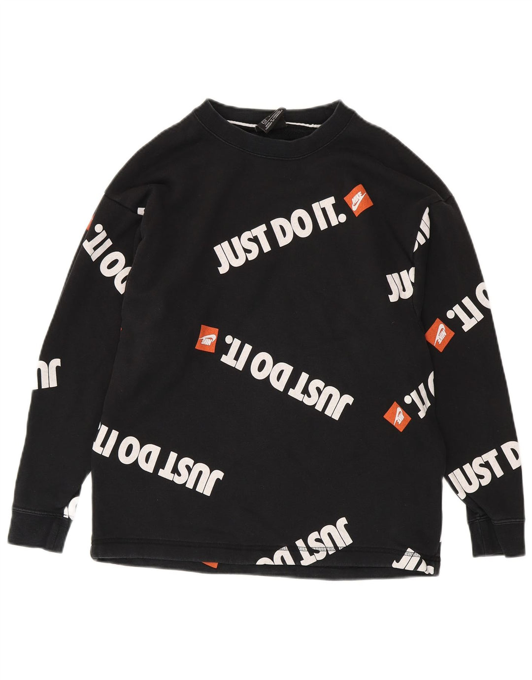 NIKE Mens Graphic Sweatshirt Jumper Small Black Cotton