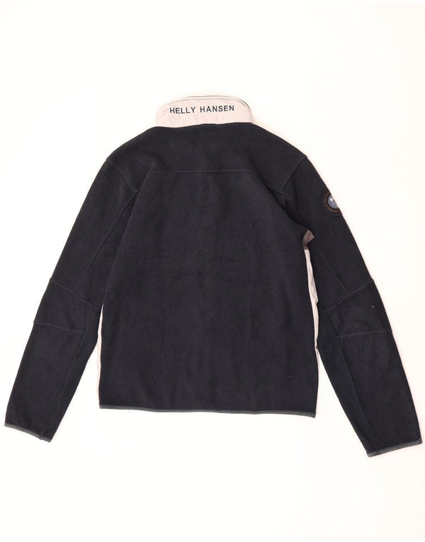 Helly Hansen Mens Graphic Fleece Jacket UK 40 Large Navy Blue Colourblock
