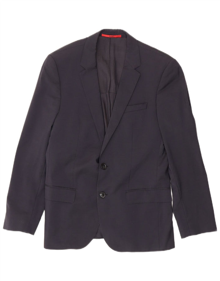 Hugo Boss Mens 2 Button Blazer Jacket EU 46 Small Navy Blue Virgin Wool