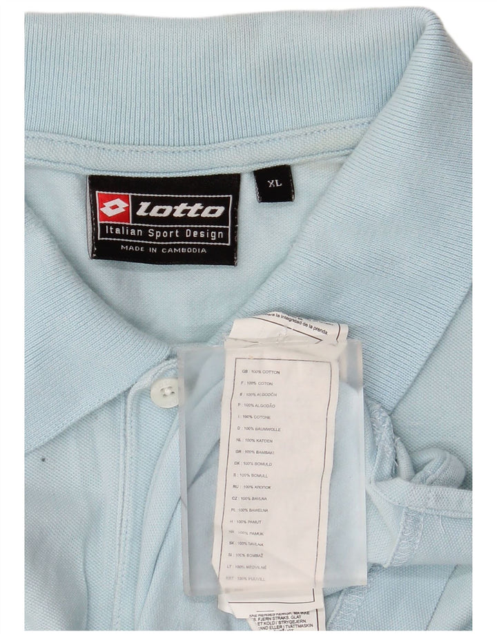Lotto Mens Polo Shirt XL Blue Cotton