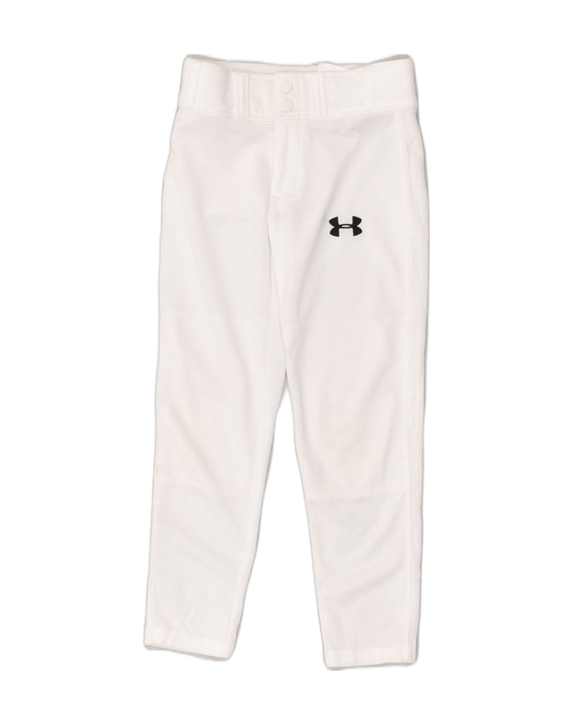 UNDER ARMOUR Boys Slim Casual Trousers 9-10 Years W24 L23 White Polyester | Vintage Under Armour | Thrift | Second-Hand Under Armour | Used Clothing | Messina Hembry 