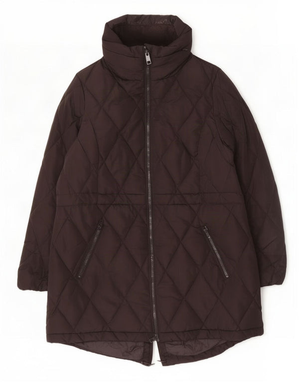 Marks & Spencer Womens Quilted Padded Coat UK 14 Large Black Polyester