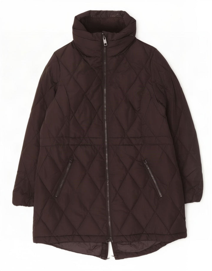 Marks & Spencer Womens Quilted Padded Coat UK 14 Large Black Polyester