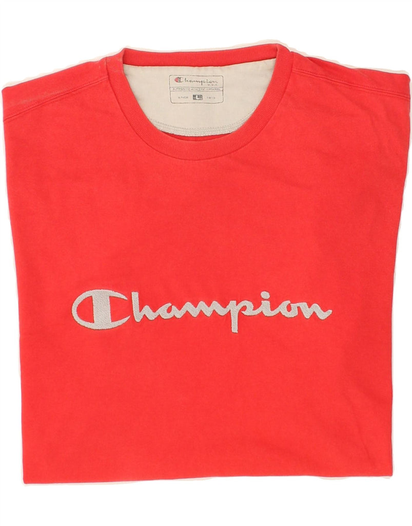 CHAMPION Mens Graphic T-Shirt Top Large Red Cotton Vintage Champion and Second-Hand Champion from Messina Hembry 