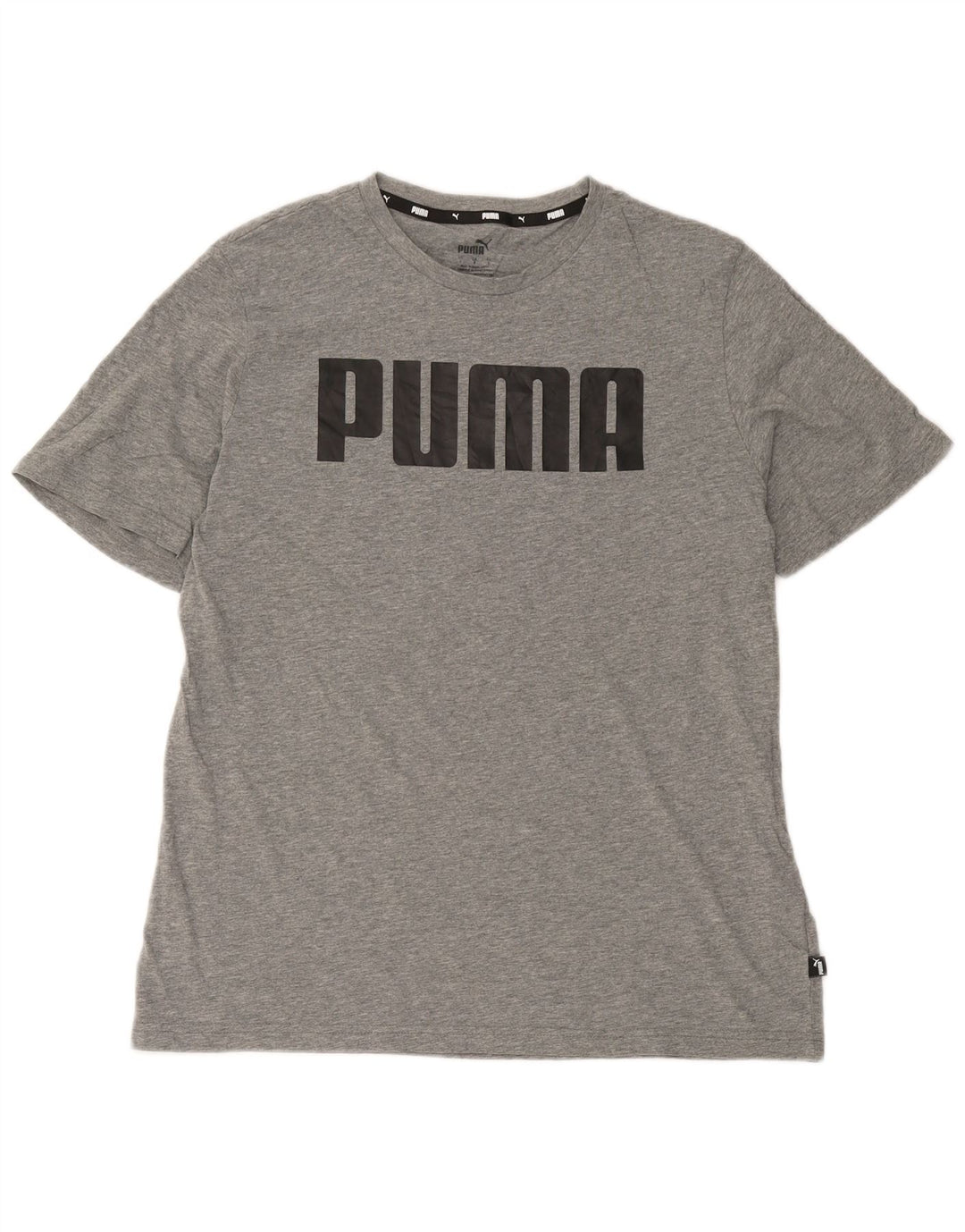 Puma Mens Graphic T-Shirt Top Large Grey Cotton