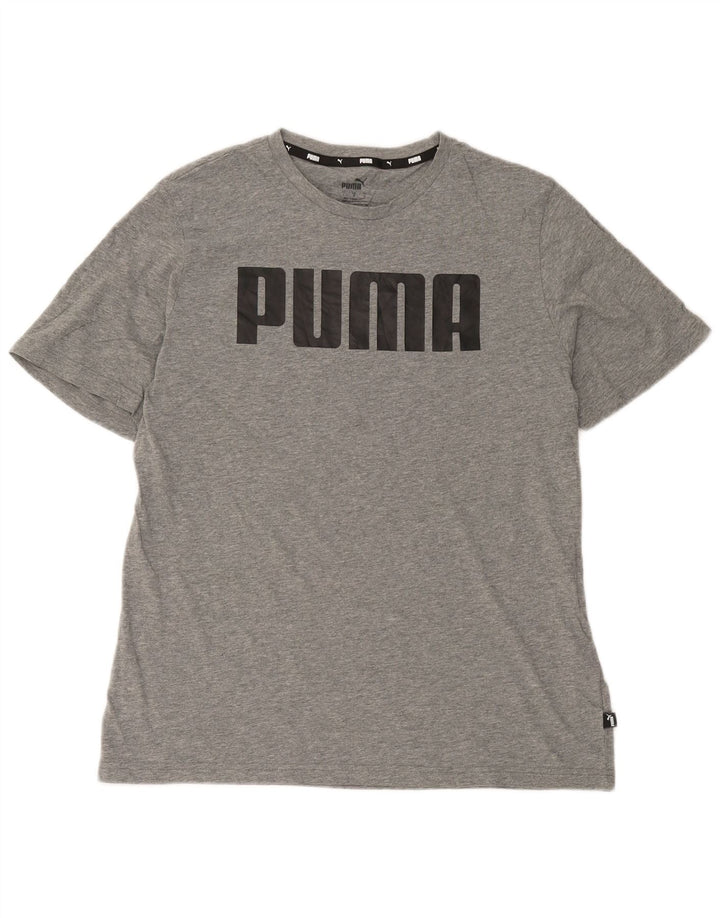 Puma Mens Graphic T-Shirt Top Large Grey Cotton