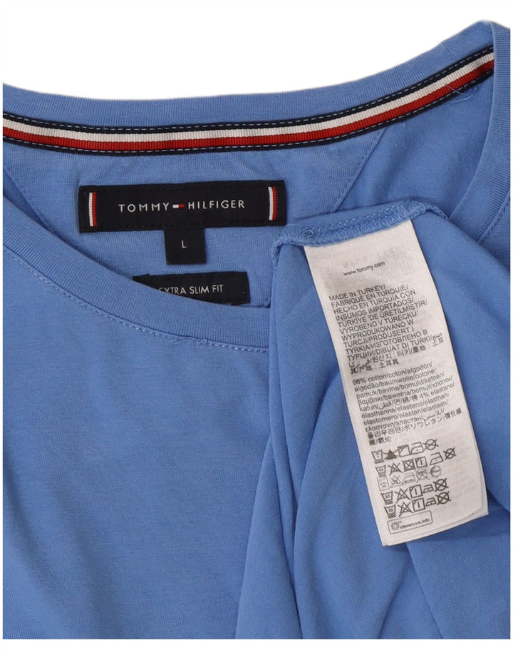 Tommy Hilfiger Mens Extra Slim T-Shirt Top Large Blue Cotton