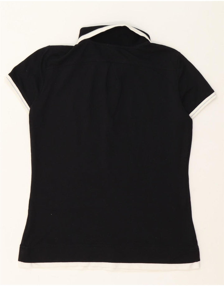 CHAMPION Womens Heritage Fit Polo Shirt UK 14 Medium Black Vintage Champion and Second-Hand Champion from Messina Hembry 