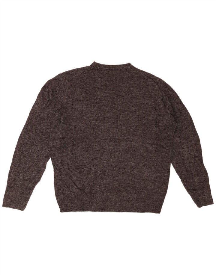 DOCKERS Mens Crew Neck Jumper Sweater Large Grey Acrylic