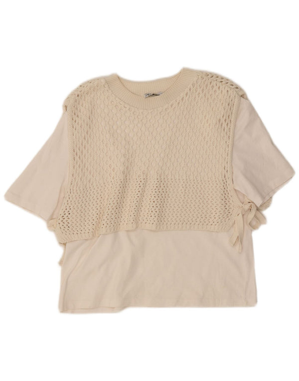 Zara Womens Blouse Top UK 12 Medium White