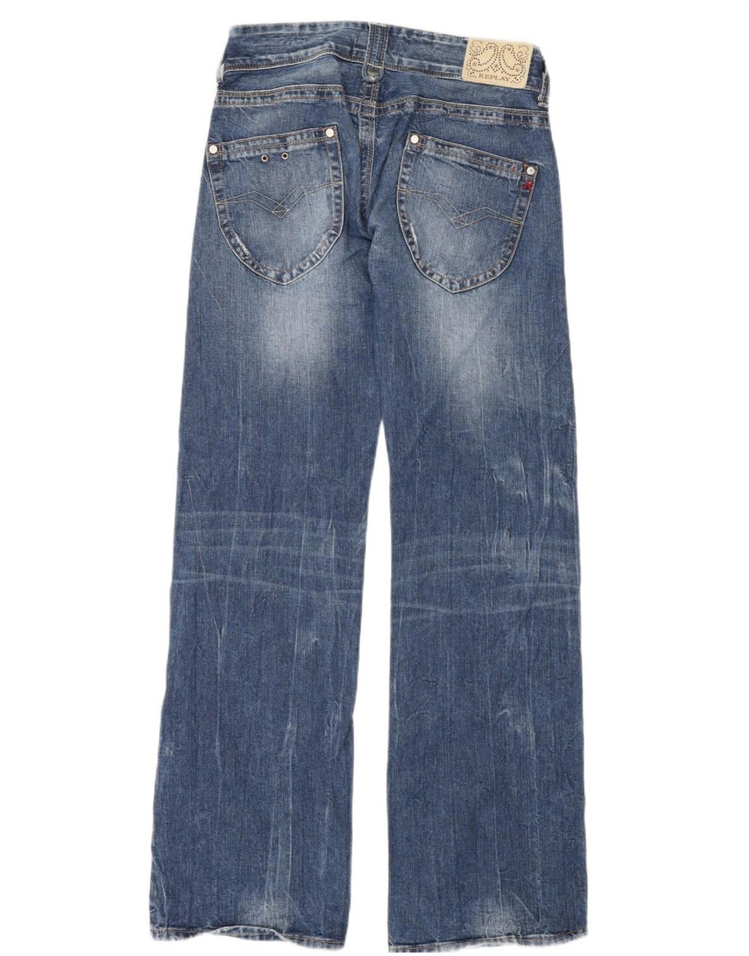 Replay Womens Janice Bootcut Jeans W27 L34 Blue Cotton