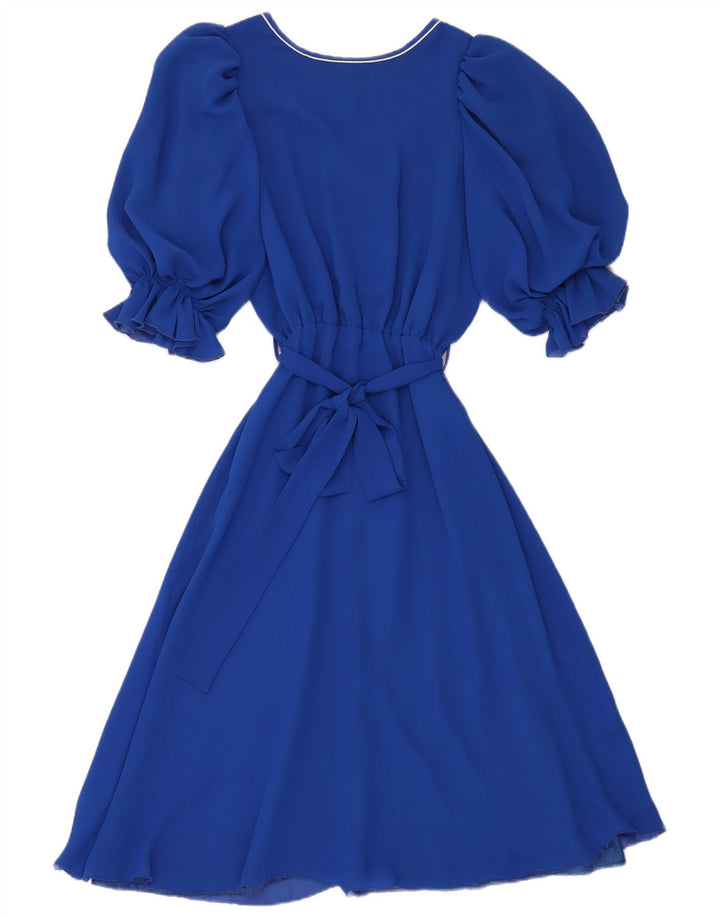 Vintage Womens A-Line Dress IT 40 Small Blue Polyester