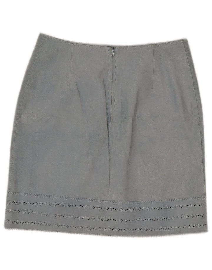 Vintage Womens Leather Skirt IT 42 Medium W27 Blue Leather
