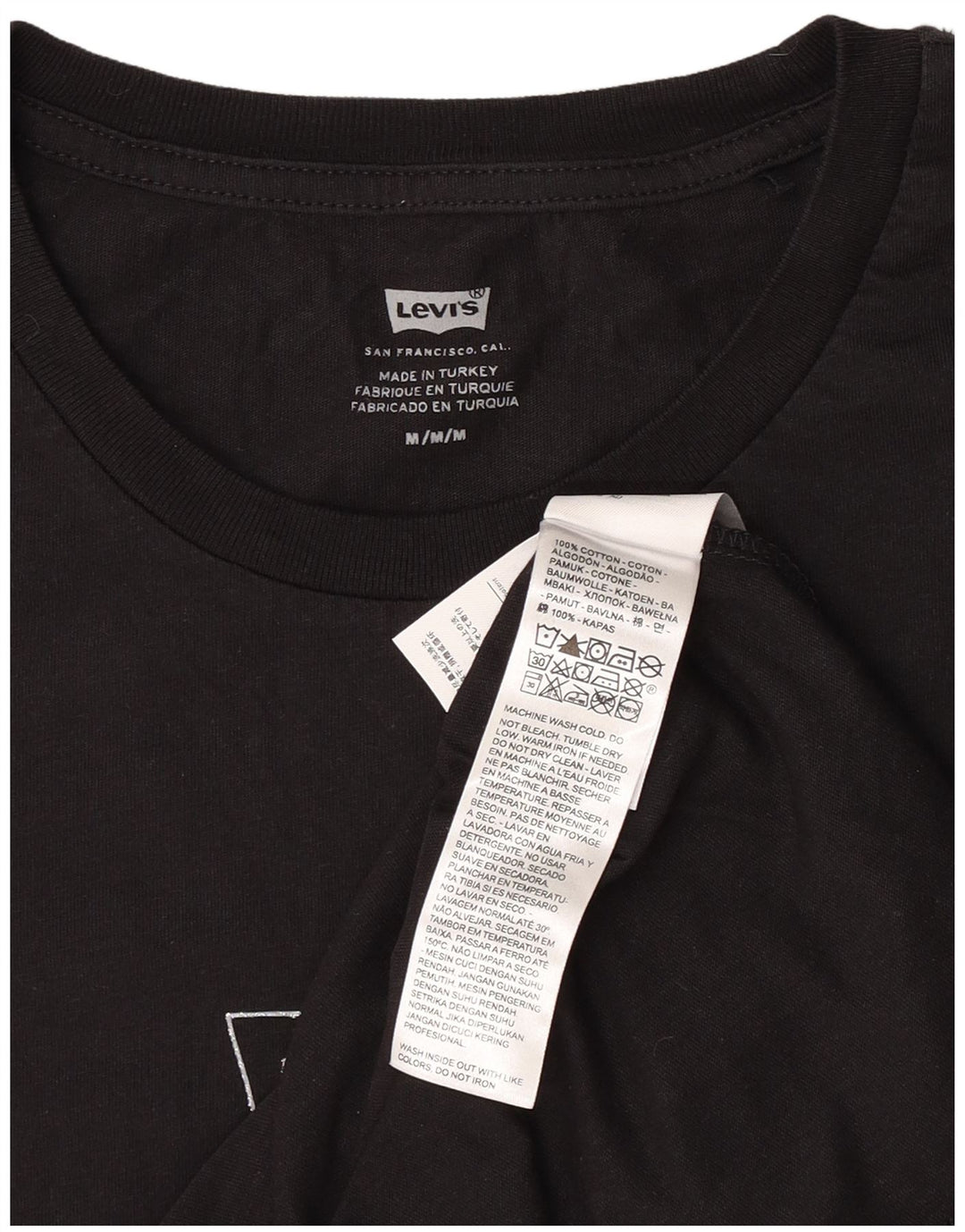 Levi's Womens Graphic T-Shirt Top UK 14 Medium Black Cotton