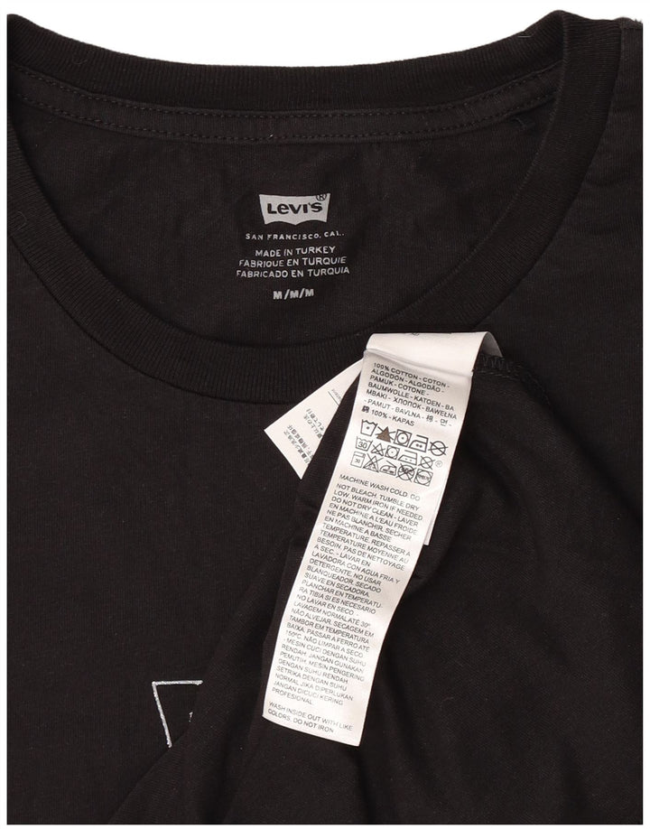Levi's Womens Graphic T-Shirt Top UK 14 Medium Black Cotton
