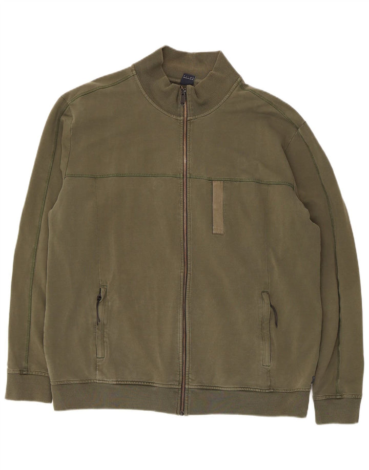 S.Oliver Mens Tracksuit Top Jacket 2XL Khaki Cotton