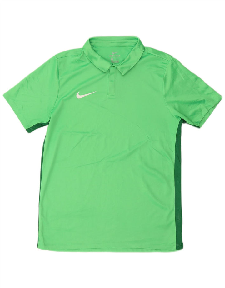 Nike Mens Dri Fit Polo Shirt Large Green Colourblock Polyester