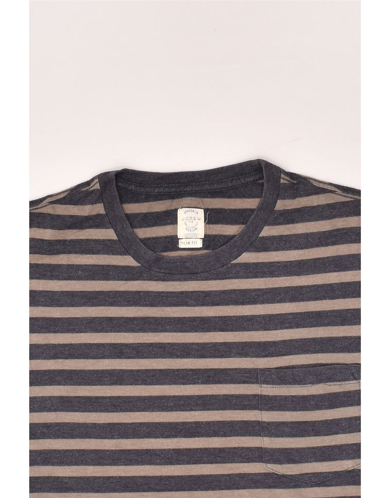 J. CREW Mens Slim Fit T-Shirt Top Medium Navy Blue Striped Cotton | Vintage J. Crew | Thrift | Second-Hand J. Crew | Used Clothing | Messina Hembry 