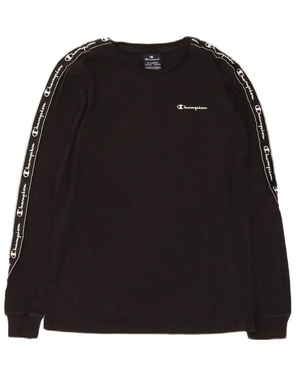 Champion Boys Graphic Top Long Sleeve 13-14 Years XL Black