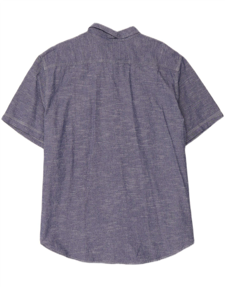 DOCKERS Mens Short Sleeve Shirt 2XL Navy Blue Cotton Vintage Dockers and Second-Hand Dockers from Messina Hembry 