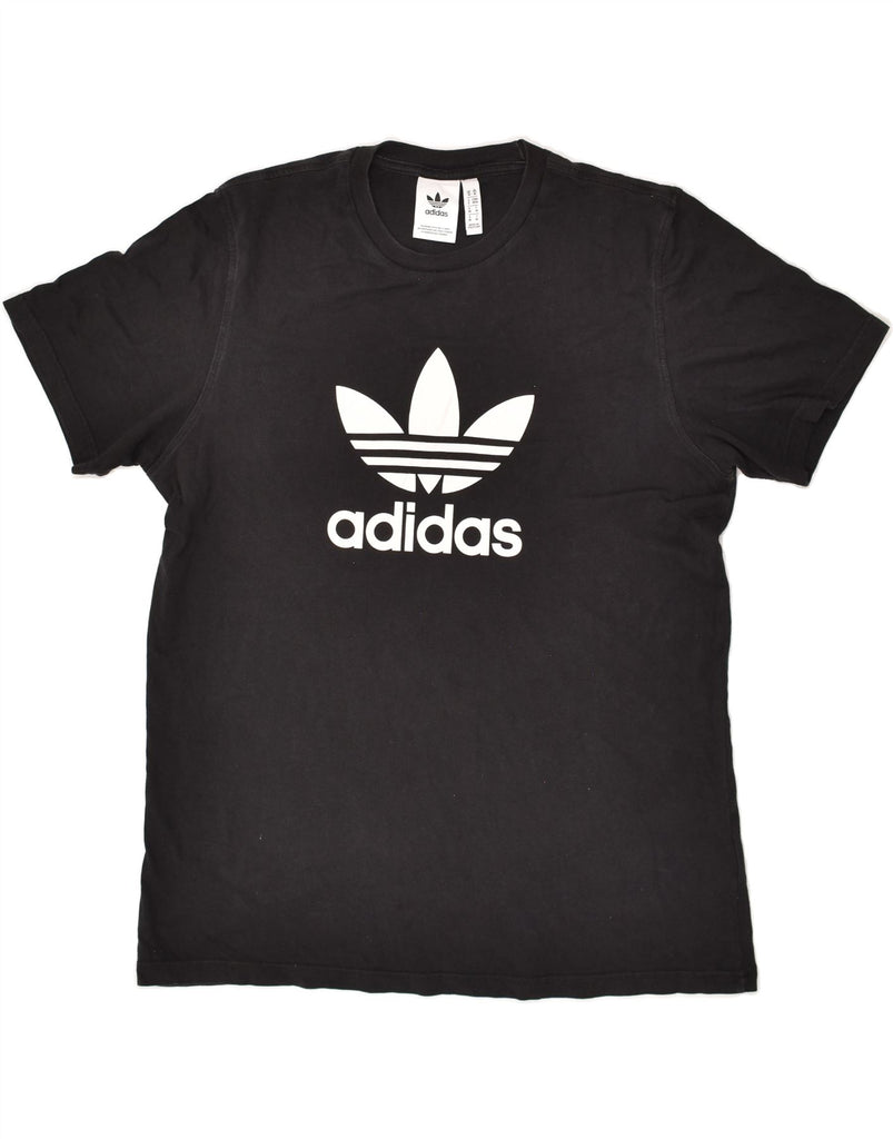 ADIDAS Mens Graphic T-Shirt Top Medium Black Cotton | Vintage Adidas | Thrift | Second-Hand Adidas | Used Clothing | Messina Hembry 