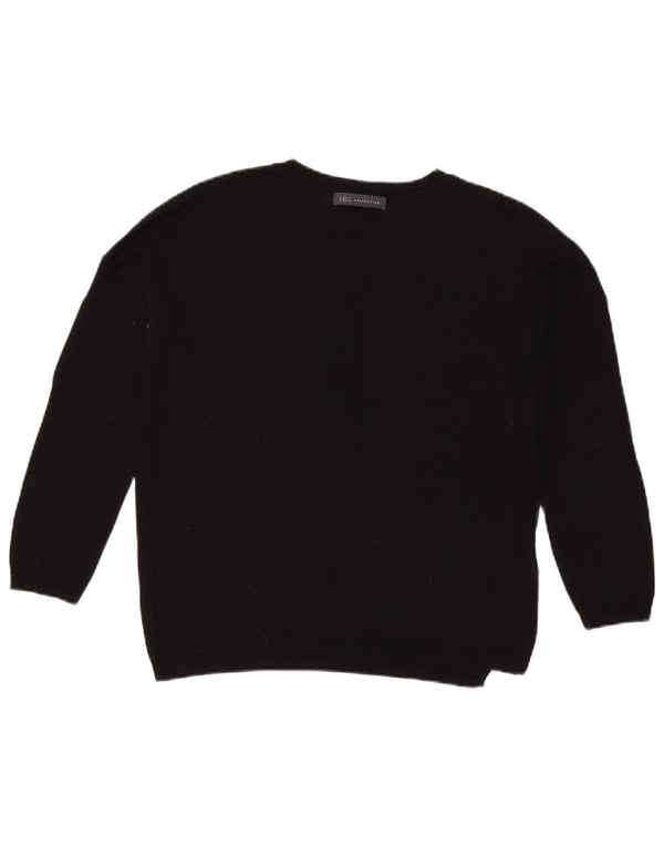 Marks & Spencer Womens Crew Neck Jumper Sweater UK 14 Medium Black